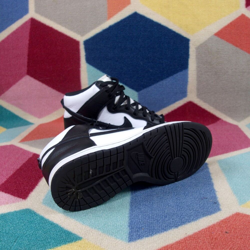 Nike Dunk High Retro Sneakers Lace Up Panda Black And White Men's Size 10 US - Picture 5 of 8